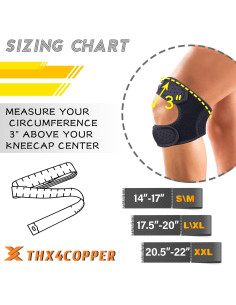Rodillera Patelar Doble Ajustable Thx4COPPER para Alivio de Dolor 2