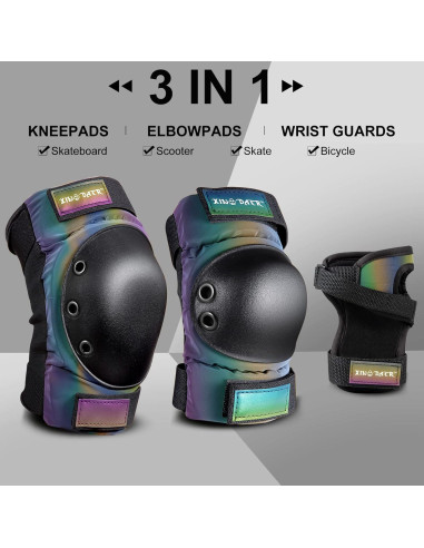 Conjunto de Protección XINDAER 3 en 1 Rodilleras y Codilleras