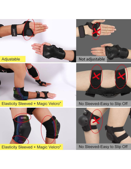 Conjunto de Protección XINDAER 3 en 1 Rodilleras y Codilleras