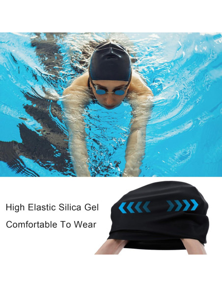 Gorro de Natación Silicona Prasacco SDWFVD para Cabello Largo