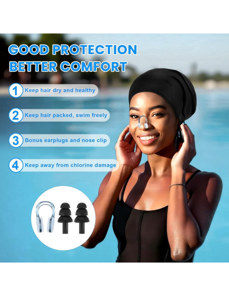Gorro de Natación Silicona Prasacco SDWFVD para Cabello Largo