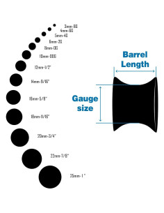 Túneles de Oreja de Silicona Stuppendux 24PCS Doble Flare 3-25mm 2
