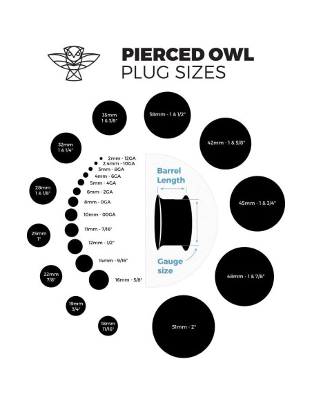 Bujes de Silla Cóncavos de Madera Orgánica Pierced Owl - Par