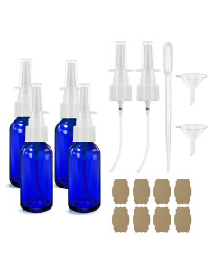 Botellas de Spray Nasal de Vidrio GIVAMEIHF 4Pcs 30ml Azul