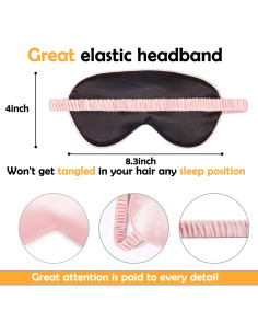 Funda de Ojos de Seda Whaline con Tapones y Correa Elástica - 2 Pcs 2