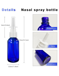 Botellas de Spray Nasal de Vidrio GIVAMEIHF 4Pcs 30ml Azul 2