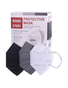 Mascarillas KN95 WesGen 60 Pcs 5 Capas con Clip Ajustable