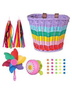 Cesta de Bicicleta Infantil Boltigen Rosa Arcoíris 21x16x16cm