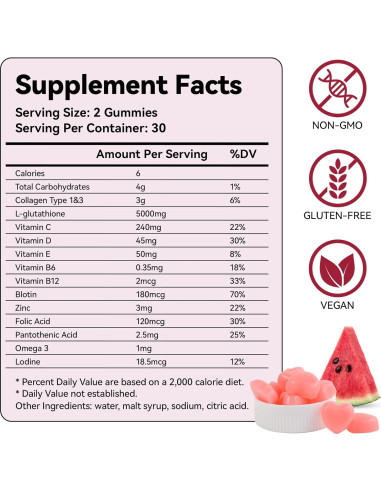 Gomitas de Colágeno Laicuherb 60 Unidades Sabor Sandía