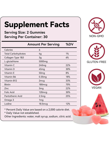 Gomitas de Colágeno Laicuherb 60 Unidades Sabor Sandía