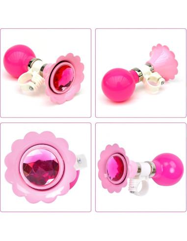 Timbre de Bicicleta Infantil Little World Rosa con Cintas