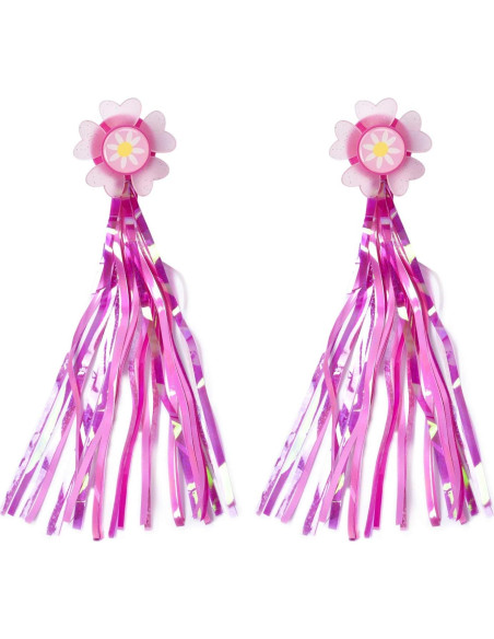 Timbre de Bicicleta Infantil Little World Rosa con Cintas