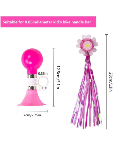 Timbre de Bicicleta Infantil Little World Rosa con Cintas