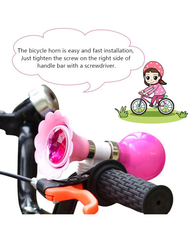 Timbre de Bicicleta Infantil Little World Rosa con Cintas