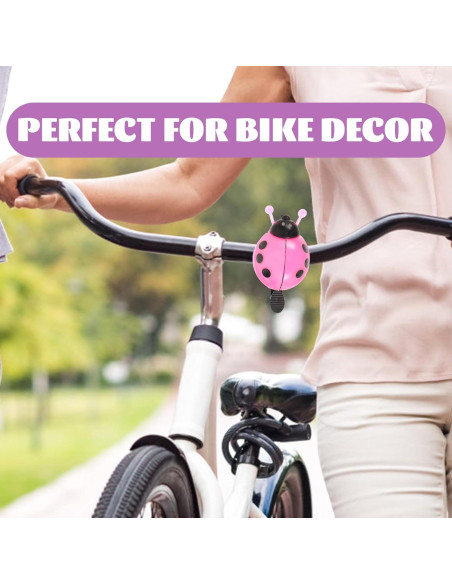 Timbre de Bicicleta BESPORTBLE Mariquita Rosa, Sonido Claro Timbre de Bicicleta BESPORTBLE Mariquita Rosa, Sonido Claro