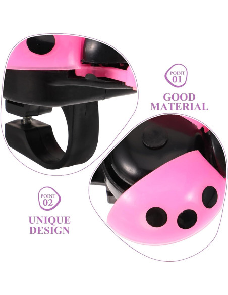 Timbre de Bicicleta BESPORTBLE Mariquita Rosa, Sonido Claro Timbre de Bicicleta BESPORTBLE Mariquita Rosa, Sonido Claro