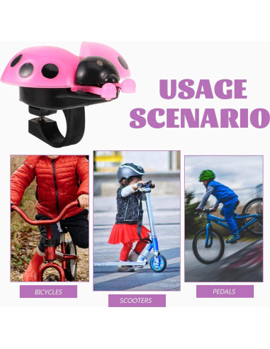 Timbre de Bicicleta BESPORTBLE Mariquita Rosa, Sonido Claro