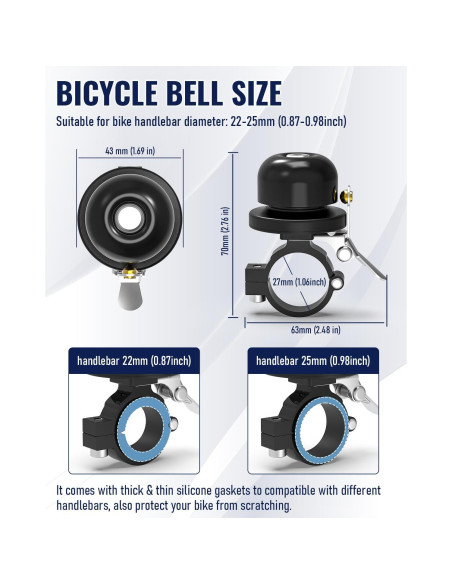 Timbre de bicicleta VICTGOAL VGA802 con soporte para AirTag