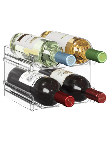 Soporte Apilable para 4 Botellas de Vino Lifewit - Plástico Transparente
