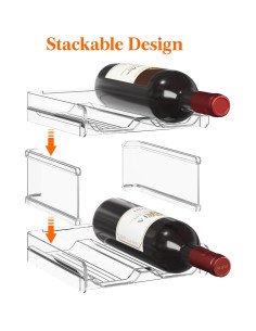 Soporte Apilable para 4 Botellas de Vino Lifewit - Plástico Transparente 2