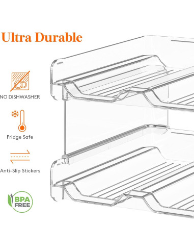 Soporte Apilable para 4 Botellas de Vino Lifewit - Plástico Transparente