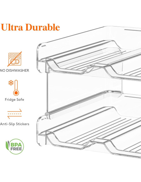 Soporte Apilable para 4 Botellas de Vino Lifewit - Plástico Transparente