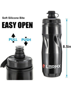 Soporte para Botellas de Agua LERMX con Botella 621ml Negro 2