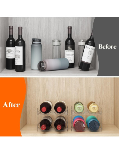 Soporte Apilable para 4 Botellas de Vino Lifewit - Plástico Transparente