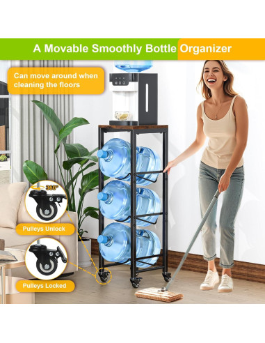 Soporte para Botellas de Agua Mlinavn 3 Niveles Marrón