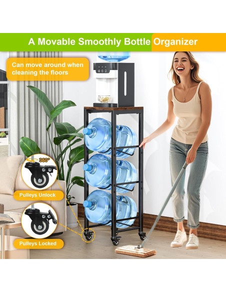 Soporte para Botellas de Agua Mlinavn 3 Niveles Marrón