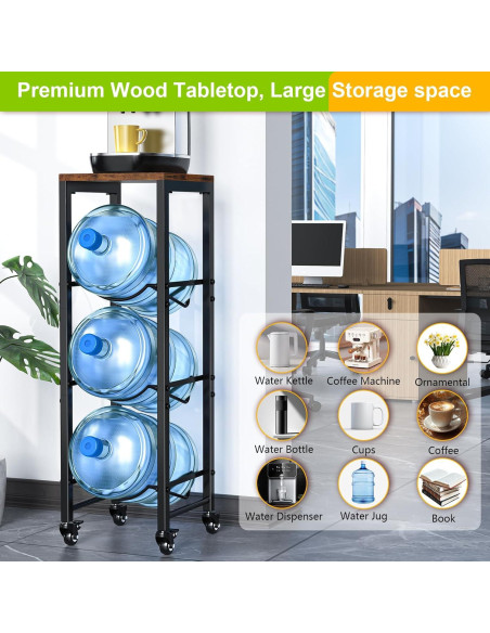 Soporte para Botellas de Agua Mlinavn 3 Niveles Marrón