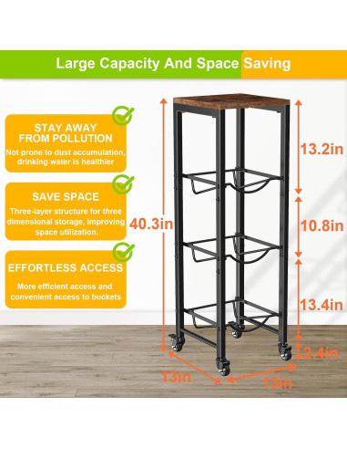 Soporte para Botellas de Agua Mlinavn 3 Niveles Marrón