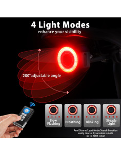 Luz Trasera de Bicicleta WSDCAM KS-SF33R con Alarma 110dB 2