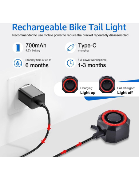 Luz Trasera Inteligente NineLeaf KS-SF33R con Alarma 113dB
