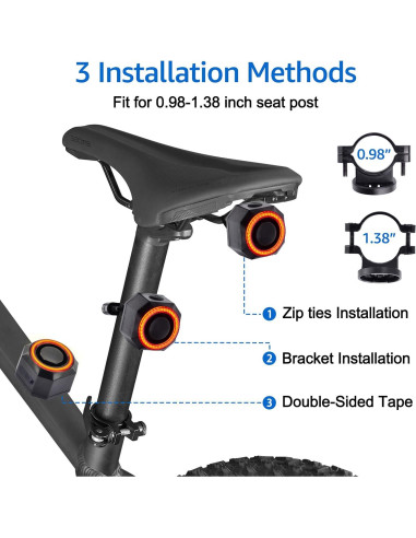 Luz Trasera Inteligente NineLeaf KS-SF33R con Alarma 113dB