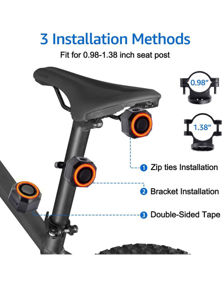 Luz Trasera Inteligente NineLeaf KS-SF33R con Alarma 113dB