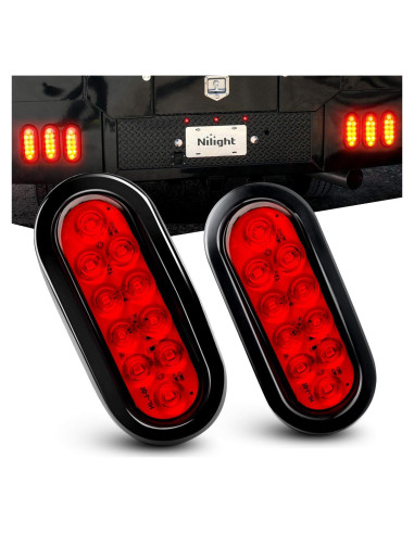 Luces Traseras Nilight TL-01 6" LED Rojo Impermeables 2Pcs
