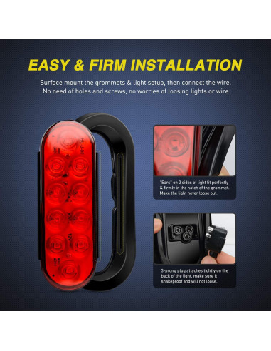 Luces Traseras Nilight TL-01 6" LED Rojo Impermeables 2Pcs