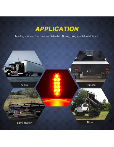 Luces Traseras Nilight TL-01 6" LED Rojo Impermeables 2Pcs