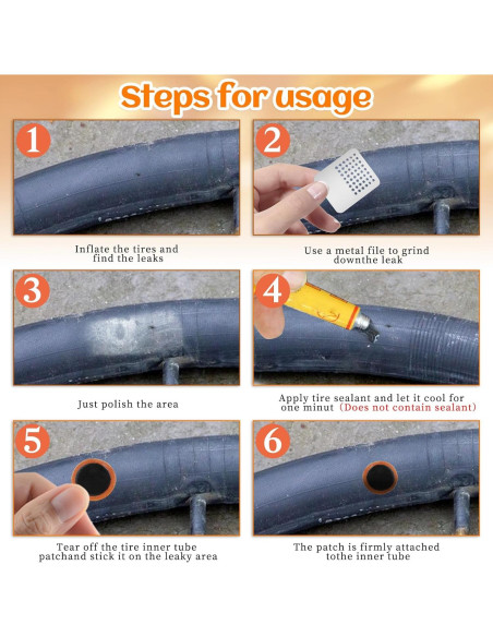 Kit de reparación de neumáticos de bicicleta Psyqtsuary 96 piezas Kit de reparación de neumáticos de bicicleta Psyqtsuary 96 piezas