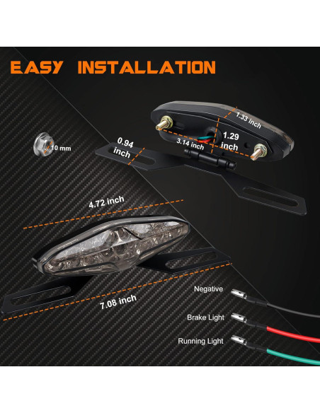 Luz Trasera LED QUASCO Ahumada 12V para Motocicleta y ATV