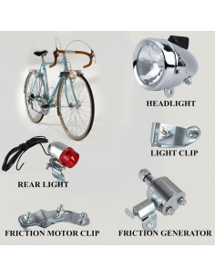 Kit de Luz Delantera y Trasera Dinamo PROCOMPANY 12V 6W 2