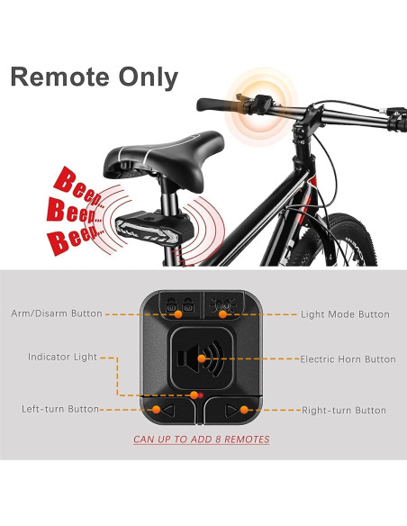 Control Remoto Inalámbrico WSDCAM para Luz Trasera de Bicicleta