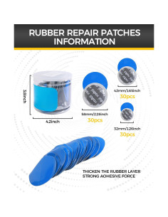 Kit de Parches para Neumáticos UBOG 90 Piezas 32mm 42mm 58mm 2