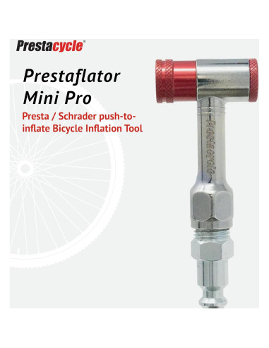 Prestacycle Prestaflator Mini Pro - Inflador de Neumáticos de Bicicleta