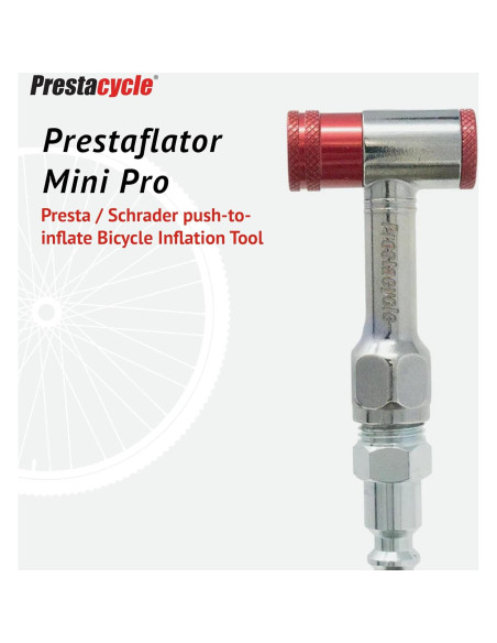 Prestacycle Prestaflator Mini Pro - Inflador de Neumáticos de Bicicleta