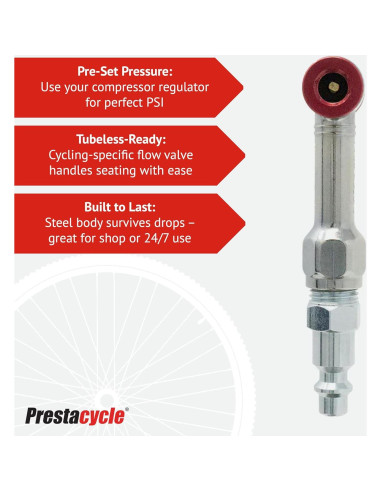 Prestacycle Prestaflator Mini Pro - Inflador de Neumáticos de Bicicleta