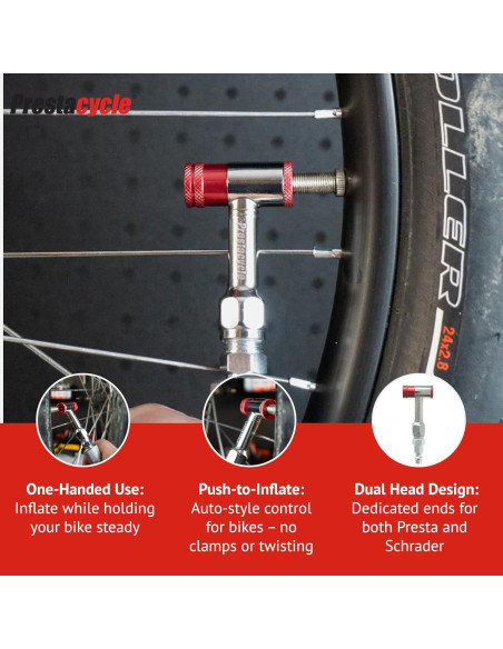 Prestacycle Prestaflator Mini Pro - Inflador de Neumáticos de Bicicleta