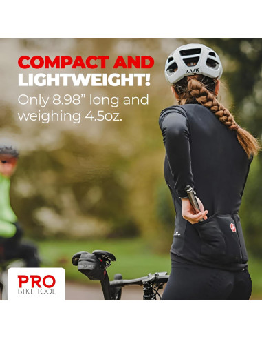 Bomba de Bicicleta Mini Pro Bike Tool con Manómetro 100 PSI