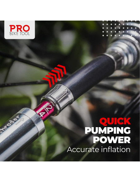 Bomba de Bicicleta Mini Pro Bike Tool con Manómetro 100 PSI